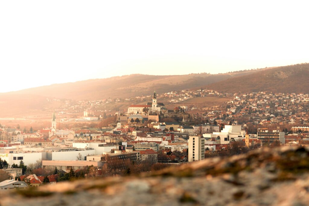 small city in slovakia from above