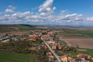 aerial view of a small Slovak village